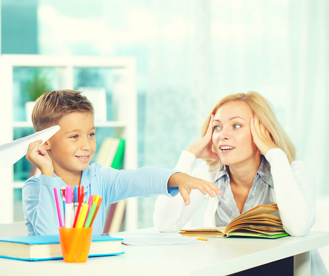 Teacher looking frustrated during speech therapy